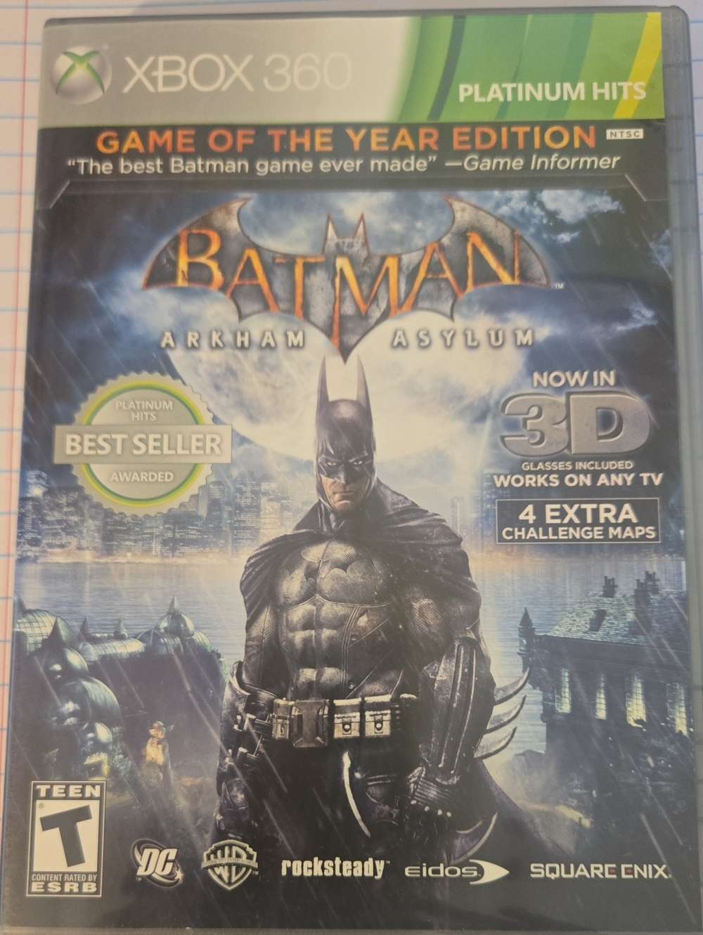 Black Xbox 360 Game Batman Arkham Asylum